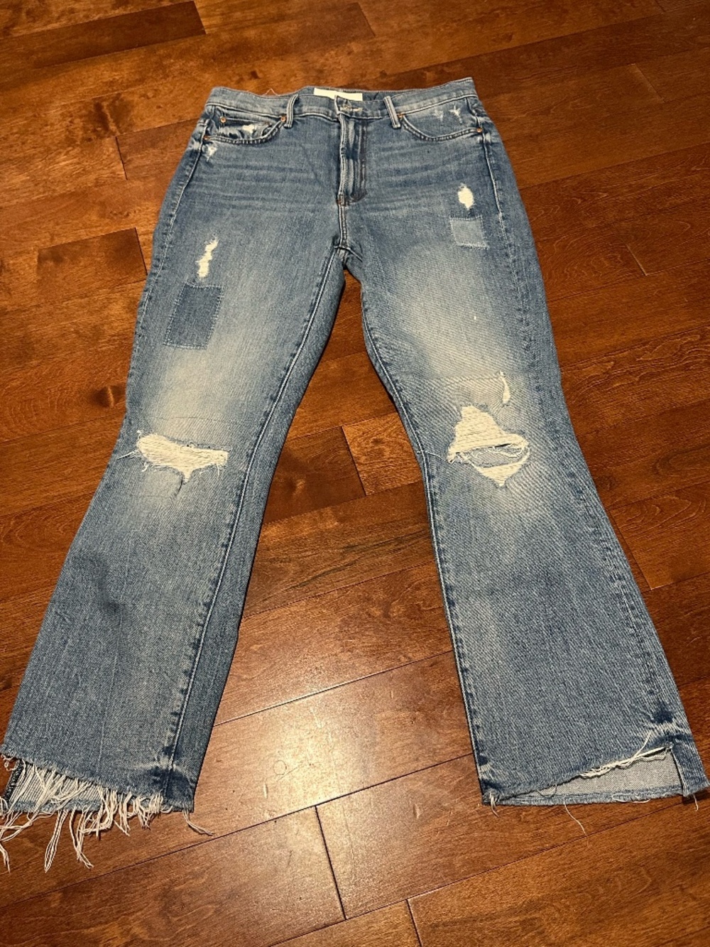 MOTHER SUPERIOR Jeans The Insider Crop Step Fray We Are Castaways Size 28 Blue
